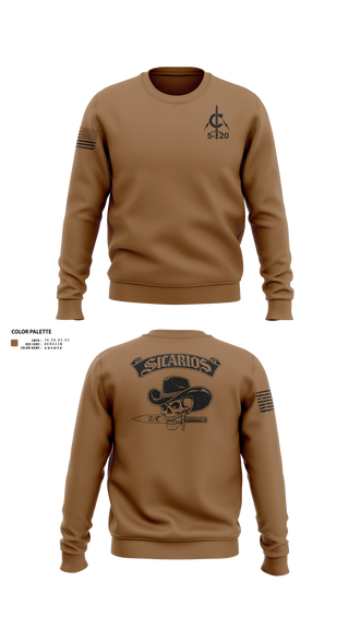 Crew Neck Sweatshirt, 2/C Sicarios, Army, Teamtime, Team time, sublimation, custom sports apparel, team uniforms, spirit wear, spiritwear, sports uniforms, custom shirts, team store, custom team store, fundraiser sports, apparel fundraiser