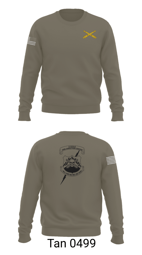Crew Neck Sweatshirt, 2-222 FA, Army, Teamtime, Team time, sublimation, custom sports apparel, team uniforms, spirit wear, spiritwear, sports uniforms, custom shirts, team store, custom team store, fundraiser sports, apparel fundraiser