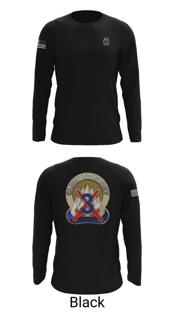 Long Sleeve Performance Shirt, 3rd Brigade, 10th Mountain Division, Army, Teamtime, Team time, sublimation, custom sports apparel, team uniforms, spirit wear, spiritwear, sports uniforms, custom shirts, team store, custom team store, fundraiser sports, apparel fundraiser