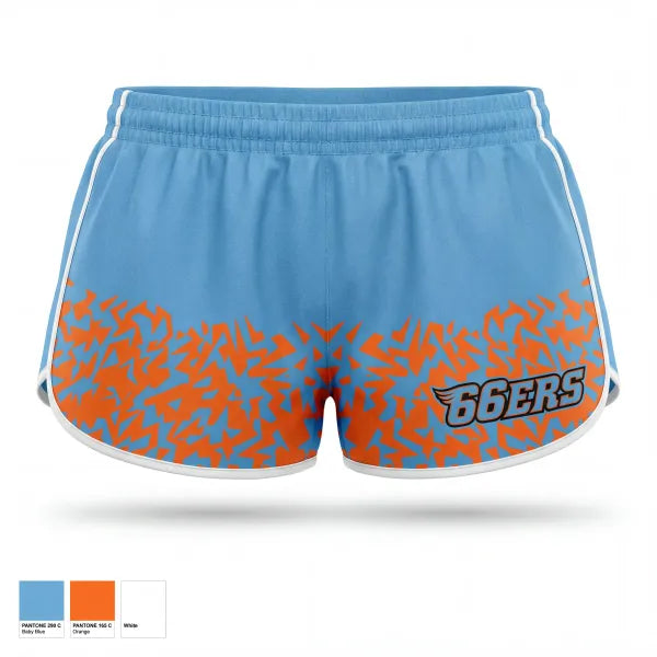 Womens Shorts, 66ers, Baseball, Teamtime, Team time, sublimation, custom sports apparel, team uniforms, spirit wear, spiritwear, sports uniforms, custom shirts, team store, custom team store, fundraiser sports, apparel fundraiser
