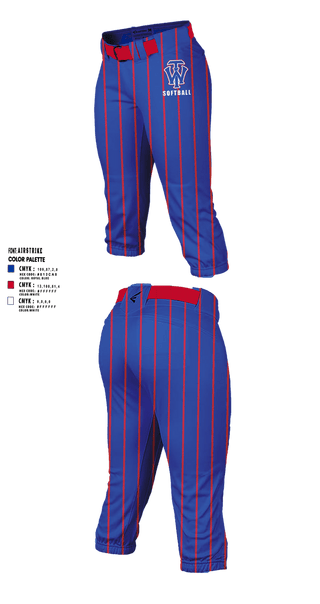 Softball Pants, W.I.T., Softball, Teamtime, Team time, sublimation, custom sports apparel, team uniforms, spirit wear, spiritwear, sports uniforms, custom shirts, team store, custom team store, fundraiser sports, apparel fundraiser