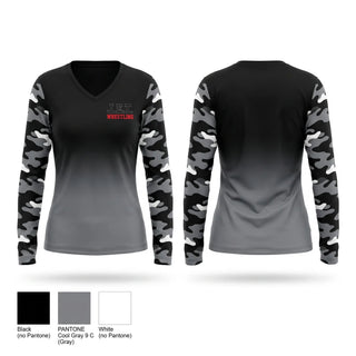 Womens Long Sleeve Vneck Shirt, J.E.T., Wrestling, Teamtime, Team time, sublimation, custom sports apparel, team uniforms, spirit wear, spiritwear, sports uniforms, custom shirts, team store, custom team store, fundraiser sports, apparel fundraiser