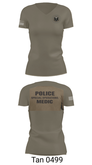 Womens Short Sleeve Vneck Shirt, Muscogee Nation Police Tactical Medical team, Police, Teamtime, Team time, sublimation, custom sports apparel, team uniforms, spirit wear, spiritwear, sports uniforms, custom shirts, team store, custom team store, fundraiser sports, apparel fundraiser