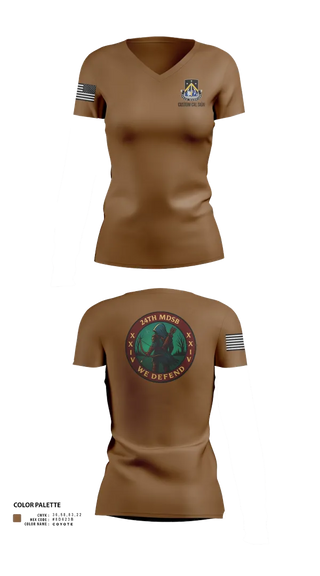 Womens Short Sleeve Vneck Shirt, 24th MDSB, Army, Teamtime, Team time, sublimation, custom sports apparel, team uniforms, spirit wear, spiritwear, sports uniforms, custom shirts, team store, custom team store, fundraiser sports, apparel fundraiser