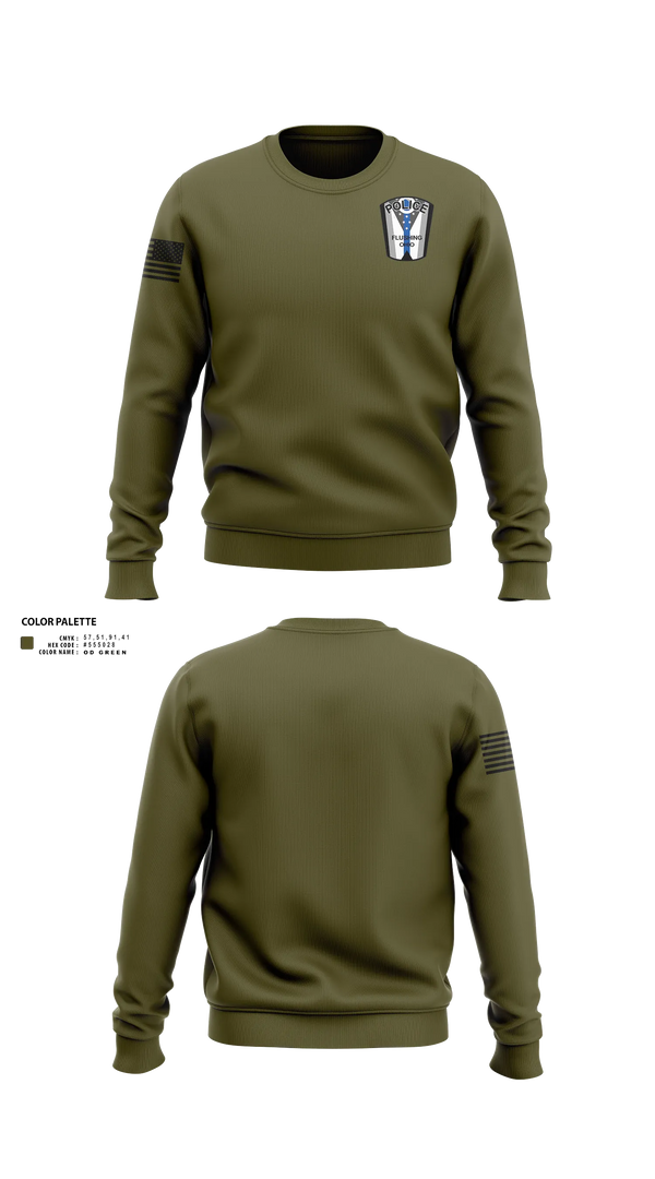 Crew Neck Sweatshirt, Flushing Police Department, Police, Teamtime, Team time, sublimation, custom sports apparel, team uniforms, spirit wear, spiritwear, sports uniforms, custom shirts, team store, custom team store, fundraiser sports, apparel fundraiser