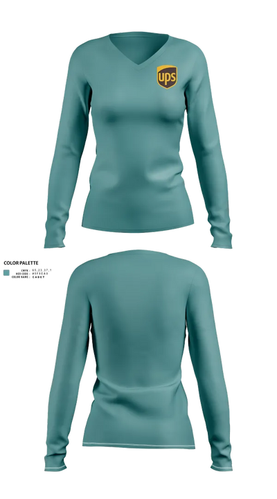 UPS 85885000 Women's Long Sleeve V-neck Shirt - 23