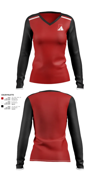 Womens Long Sleeve Vneck Shirt, St. Thomas Aquinas Soccer, Women's Soccer, Teamtime, Team time, sublimation, custom sports apparel, team uniforms, spirit wear, spiritwear, sports uniforms, custom shirts, team store, custom team store, fundraiser sports, apparel fundraiser