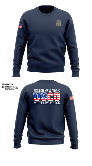 Crew Neck Sweatshirt, Sector New York Security Forces, Coast Guard, Teamtime, Team time, sublimation, custom sports apparel, team uniforms, spirit wear, spiritwear, sports uniforms, custom shirts, team store, custom team store, fundraiser sports, apparel fundraiser