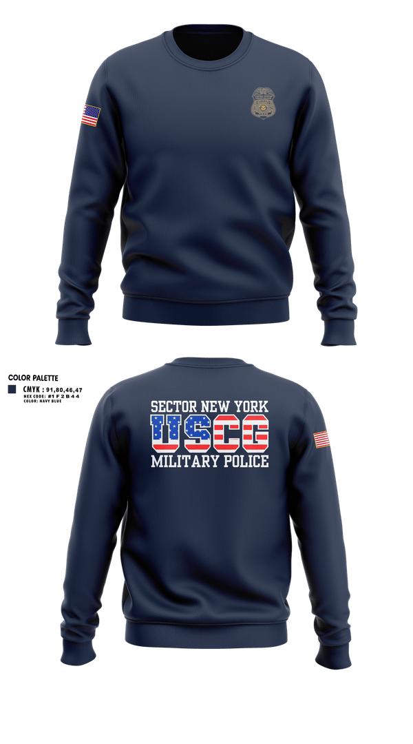 Crew Neck Sweatshirt, Sector New York Security Forces, Coast Guard, Teamtime, Team time, sublimation, custom sports apparel, team uniforms, spirit wear, spiritwear, sports uniforms, custom shirts, team store, custom team store, fundraiser sports, apparel fundraiser