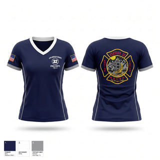 Womens Short Sleeve Vneck Shirt, 32, Fire Department, Teamtime, Team time, sublimation, custom sports apparel, team uniforms, spirit wear, spiritwear, sports uniforms, custom shirts, team store, custom team store, fundraiser sports, apparel fundraiser