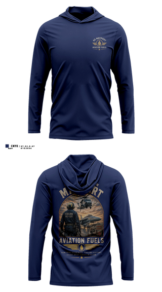 Long Sleeve hooded sunshirt, Fuels, Navy, Teamtime, Team time, sublimation, custom sports apparel, team uniforms, spirit wear, spiritwear, sports uniforms, custom shirts, team store, custom team store, fundraiser sports, apparel fundraiser