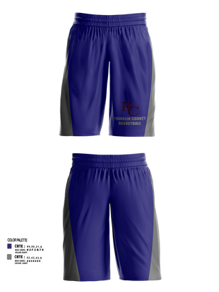 Mens Basketball Shorts, Franklin County High School Basketball, Men's Basketball, Teamtime, Team time, sublimation, custom sports apparel, team uniforms, spirit wear, spiritwear, sports uniforms, custom shirts, team store, custom team store, fundraiser sports, apparel fundraiser