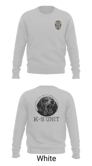 Crew Neck Sweatshirt, Farmersville PD K9 Hunter, Police, Teamtime, Team time, sublimation, custom sports apparel, team uniforms, spirit wear, spiritwear, sports uniforms, custom shirts, team store, custom team store, fundraiser sports, apparel fundraiser