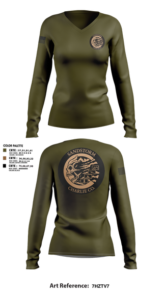 Womens Long Sleeve Vneck Shirt, Charlie Company, , Teamtime, Team time, sublimation, custom sports apparel, team uniforms, spirit wear, spiritwear, sports uniforms, custom shirts, team store, custom team store, fundraiser sports, apparel fundraiser