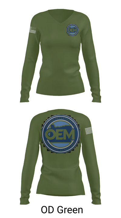 Oregon Emergency Management 48984222 Women's Long Sleeve V-neck Shirt - 54