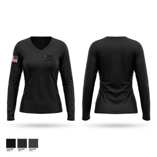 Womens Long Sleeve Vneck Shirt, GMR Georgia Honor Guard, EMS/EMT, Teamtime, Team time, sublimation, custom sports apparel, team uniforms, spirit wear, spiritwear, sports uniforms, custom shirts, team store, custom team store, fundraiser sports, apparel fundraiser