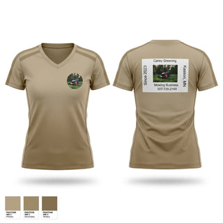 Womens Short Sleeve Vneck Shirt, Mowing, , Teamtime, Team time, sublimation, custom sports apparel, team uniforms, spirit wear, spiritwear, sports uniforms, custom shirts, team store, custom team store, fundraiser sports, apparel fundraiser