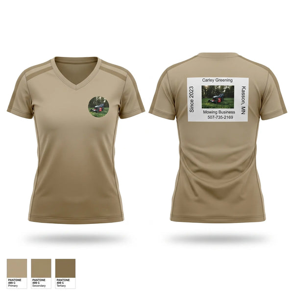 Womens Short Sleeve Vneck Shirt, Mowing, , Teamtime, Team time, sublimation, custom sports apparel, team uniforms, spirit wear, spiritwear, sports uniforms, custom shirts, team store, custom team store, fundraiser sports, apparel fundraiser