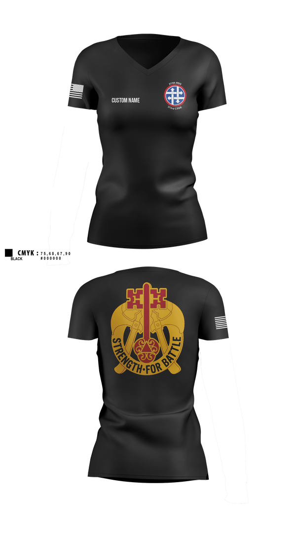 Womens Short Sleeve Vneck Shirt, 373rd CSSB, Army, Teamtime, Team time, sublimation, custom sports apparel, team uniforms, spirit wear, spiritwear, sports uniforms, custom shirts, team store, custom team store, fundraiser sports, apparel fundraiser