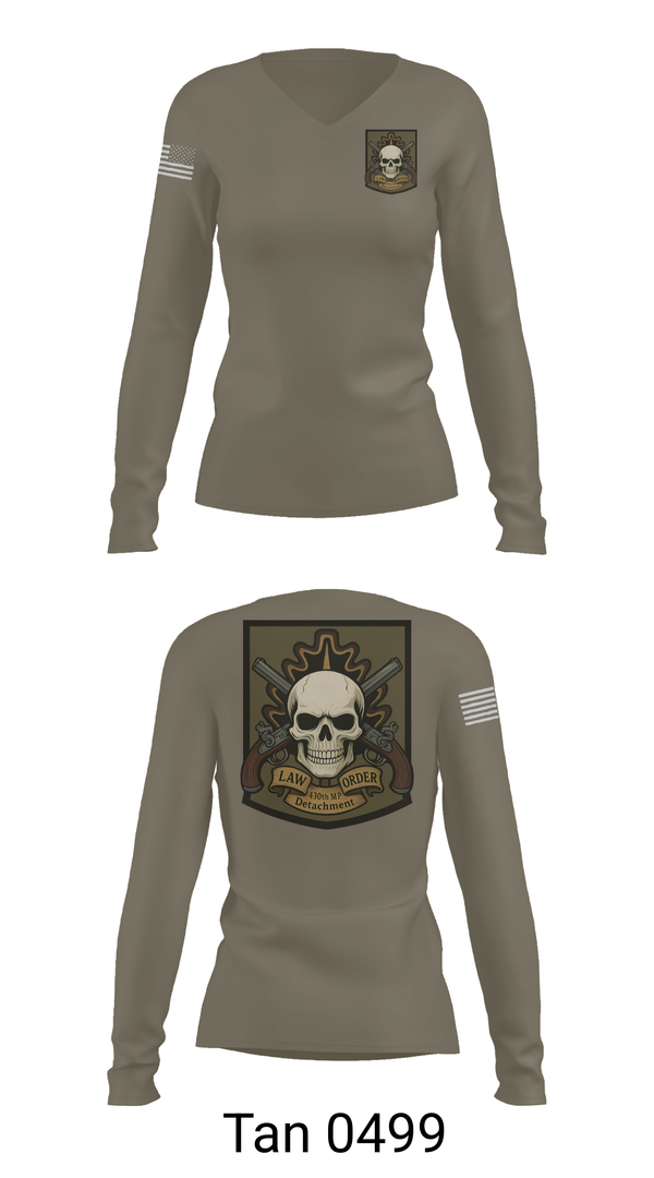 Womens Long Sleeve Vneck Shirt, 430th MP Detachment, , Teamtime, Team time, sublimation, custom sports apparel, team uniforms, spirit wear, spiritwear, sports uniforms, custom shirts, team store, custom team store, fundraiser sports, apparel fundraiser