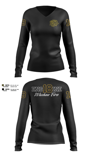Womens Long Sleeve Vneck Shirt, Waxhaw Fire, Fire Department, Teamtime, Team time, sublimation, custom sports apparel, team uniforms, spirit wear, spiritwear, sports uniforms, custom shirts, team store, custom team store, fundraiser sports, apparel fundraiser