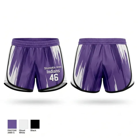 Womens Shorts, Shamokin Area Indians, Women's Soccer, Teamtime, Team time, sublimation, custom sports apparel, team uniforms, spirit wear, spiritwear, sports uniforms, custom shirts, team store, custom team store, fundraiser sports, apparel fundraiser