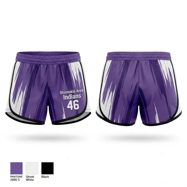 Womens Shorts, Shamokin Area Indians, Women's Soccer, Teamtime, Team time, sublimation, custom sports apparel, team uniforms, spirit wear, spiritwear, sports uniforms, custom shirts, team store, custom team store, fundraiser sports, apparel fundraiser