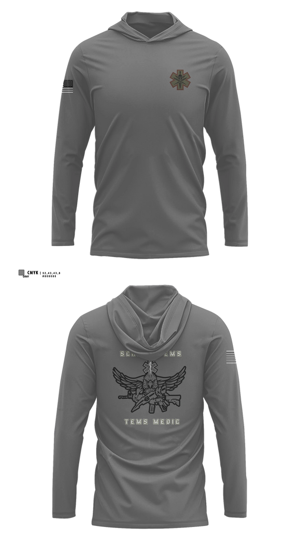 Long Sleeve hooded sunshirt, Schertz SWAT, Fire Department, Teamtime, Team time, sublimation, custom sports apparel, team uniforms, spirit wear, spiritwear, sports uniforms, custom shirts, team store, custom team store, fundraiser sports, apparel fundraiser