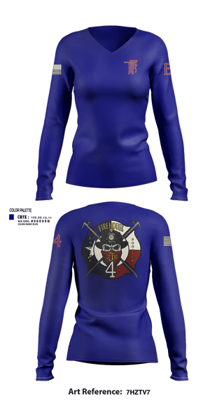Womens Long Sleeve Vneck Shirt, Tomball Fire Rescue, Fire Department, Teamtime, Team time, sublimation, custom sports apparel, team uniforms, spirit wear, spiritwear, sports uniforms, custom shirts, team store, custom team store, fundraiser sports, apparel fundraiser