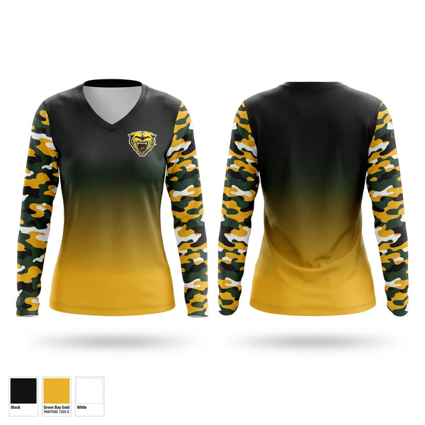 Womens Long Sleeve Vneck Shirt, Watson Chapel Wildcats, , Teamtime, Team time, sublimation, custom sports apparel, team uniforms, spirit wear, spiritwear, sports uniforms, custom shirts, team store, custom team store, fundraiser sports, apparel fundraiser