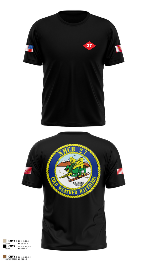 Old School Cotton Feel Shirt, NMCB  27, Navy, Teamtime, Team time, sublimation, custom sports apparel, team uniforms, spirit wear, spiritwear, sports uniforms, custom shirts, team store, custom team store, fundraiser sports, apparel fundraiser