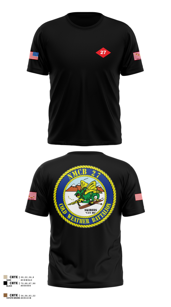 Old School Cotton Feel Shirt, NMCB  27, Navy, Teamtime, Team time, sublimation, custom sports apparel, team uniforms, spirit wear, spiritwear, sports uniforms, custom shirts, team store, custom team store, fundraiser sports, apparel fundraiser