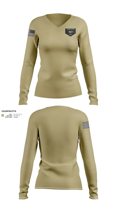 Glove Cities ERT 13147340 Women's Long Sleeve V-neck Shirt - 23