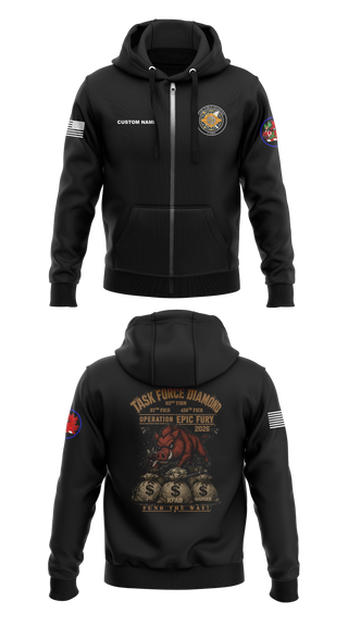 Zip Hoodie, 93rd Finance Battalion, National Guard, Teamtime, Team time, sublimation, custom sports apparel, team uniforms, spirit wear, spiritwear, sports uniforms, custom shirts, team store, custom team store, fundraiser sports, apparel fundraiser