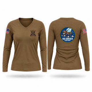 Womens Long Sleeve Vneck Shirt, Maintenance Support Team, Navy, Teamtime, Team time, sublimation, custom sports apparel, team uniforms, spirit wear, spiritwear, sports uniforms, custom shirts, team store, custom team store, fundraiser sports, apparel fundraiser