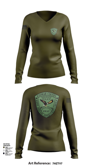Womens Long Sleeve Vneck Shirt, Etowah County JSOG, , Teamtime, Team time, sublimation, custom sports apparel, team uniforms, spirit wear, spiritwear, sports uniforms, custom shirts, team store, custom team store, fundraiser sports, apparel fundraiser
