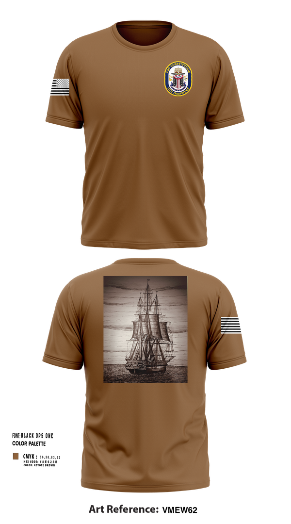 Short Sleeve Performance Shirt, USS CONSTITUTION, , Teamtime, Team time, sublimation, custom sports apparel, team uniforms, spirit wear, spiritwear, sports uniforms, custom shirts, team store, custom team store, fundraiser sports, apparel fundraiser