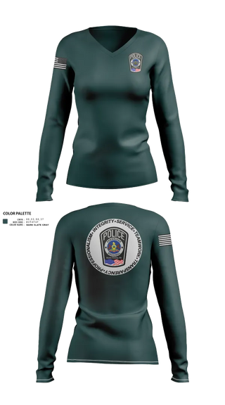 Womens Long Sleeve Vneck Shirt, Pennridge Regional Police, Police, Teamtime, Team time, sublimation, custom sports apparel, team uniforms, spirit wear, spiritwear, sports uniforms, custom shirts, team store, custom team store, fundraiser sports, apparel fundraiser