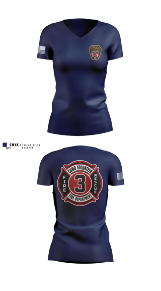 Womens Short Sleeve Vneck Shirt, Como Volunteer Fire Department, Fire Department, Teamtime, Team time, sublimation, custom sports apparel, team uniforms, spirit wear, spiritwear, sports uniforms, custom shirts, team store, custom team store, fundraiser sports, apparel fundraiser