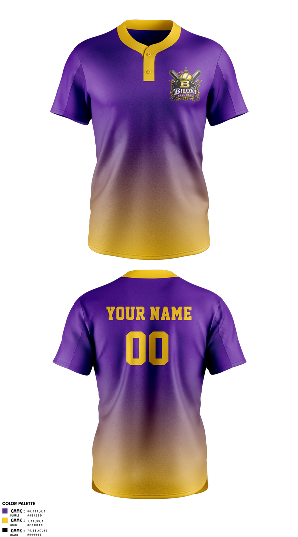 Two Button Softball Jersey, Biloxi, Softball, Teamtime, Team time, sublimation, custom sports apparel, team uniforms, spirit wear, spiritwear, sports uniforms, custom shirts, team store, custom team store, fundraiser sports, apparel fundraiser