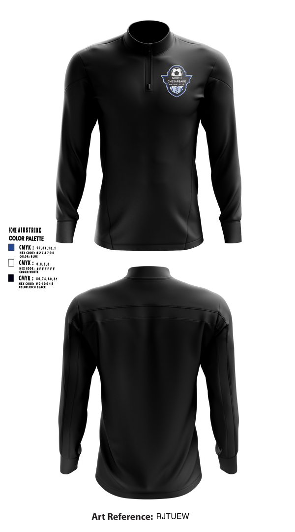 Quarter Zip Jacket, North Chesapeake Football Club, Men's Soccer, Teamtime, Team time, sublimation, custom sports apparel, team uniforms, spirit wear, spiritwear, sports uniforms, custom shirts, team store, custom team store, fundraiser sports, apparel fundraiser