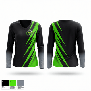 Womens Long Sleeve Vneck Shirt, 425 Manufacturing, Baseball, Teamtime, Team time, sublimation, custom sports apparel, team uniforms, spirit wear, spiritwear, sports uniforms, custom shirts, team store, custom team store, fundraiser sports, apparel fundraiser