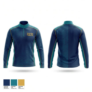 Quarter Zip Jacket, Tampa Bay Tide FC, Men's Soccer, Teamtime, Team time, sublimation, custom sports apparel, team uniforms, spirit wear, spiritwear, sports uniforms, custom shirts, team store, custom team store, fundraiser sports, apparel fundraiser