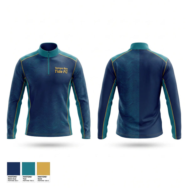 Quarter Zip Jacket, Tampa Bay Tide FC, Men's Soccer, Teamtime, Team time, sublimation, custom sports apparel, team uniforms, spirit wear, spiritwear, sports uniforms, custom shirts, team store, custom team store, fundraiser sports, apparel fundraiser
