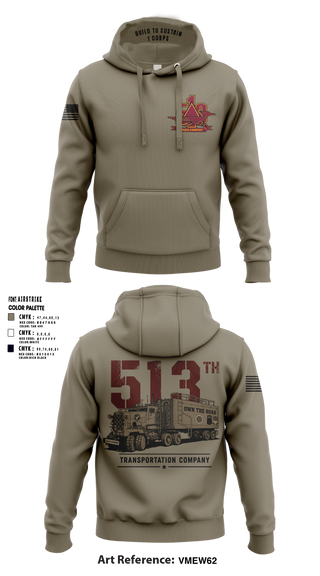 Hoodie, 513th Transportation Company, Army, Teamtime, Team time, sublimation, custom sports apparel, team uniforms, spirit wear, spiritwear, sports uniforms, custom shirts, team store, custom team store, fundraiser sports, apparel fundraiser