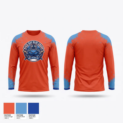 Back bay blue crabs Long Sleeve Performance Shirt - 2
