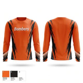 Long Sleeve Performance Shirt, Bombers, Softball, Teamtime, Team time, sublimation, custom sports apparel, team uniforms, spirit wear, spiritwear, sports uniforms, custom shirts, team store, custom team store, fundraiser sports, apparel fundraiser