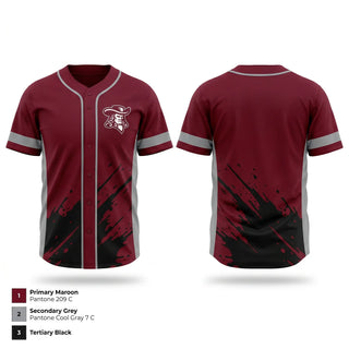 Full Button Baseball Jersey, Orchard Park Quakers Baseball, Baseball, Teamtime, Team time, sublimation, custom sports apparel, team uniforms, spirit wear, spiritwear, sports uniforms, custom shirts, team store, custom team store, fundraiser sports, apparel fundraiser