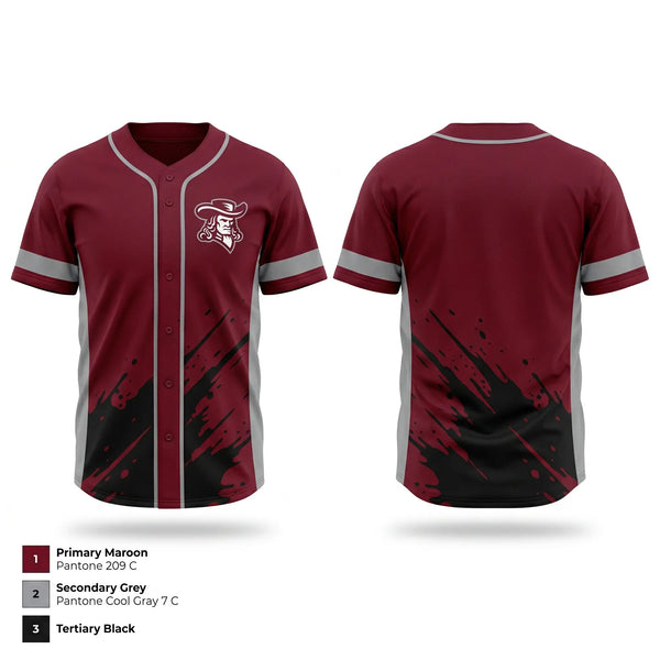 Full Button Baseball Jersey, Orchard Park Quakers Baseball, Baseball, Teamtime, Team time, sublimation, custom sports apparel, team uniforms, spirit wear, spiritwear, sports uniforms, custom shirts, team store, custom team store, fundraiser sports, apparel fundraiser