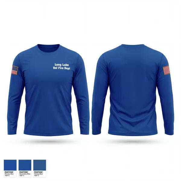 Long Sleeve Performance Shirt, Long Lake Vol. Fire Dept., Fire Department, Teamtime, Team time, sublimation, custom sports apparel, team uniforms, spirit wear, spiritwear, sports uniforms, custom shirts, team store, custom team store, fundraiser sports, apparel fundraiser